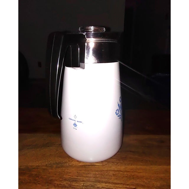 Corning Inc. Mid 20th Century Mid Century Modern Corning Ware Cornflower 9 Cup Stovetop Percolator For Sale - Image 4 of 8