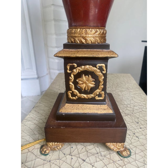 French Provincial Vintage Frederick Cooper Late 20th Century Gilt Brass Table Lamp For Sale - Image 3 of 7