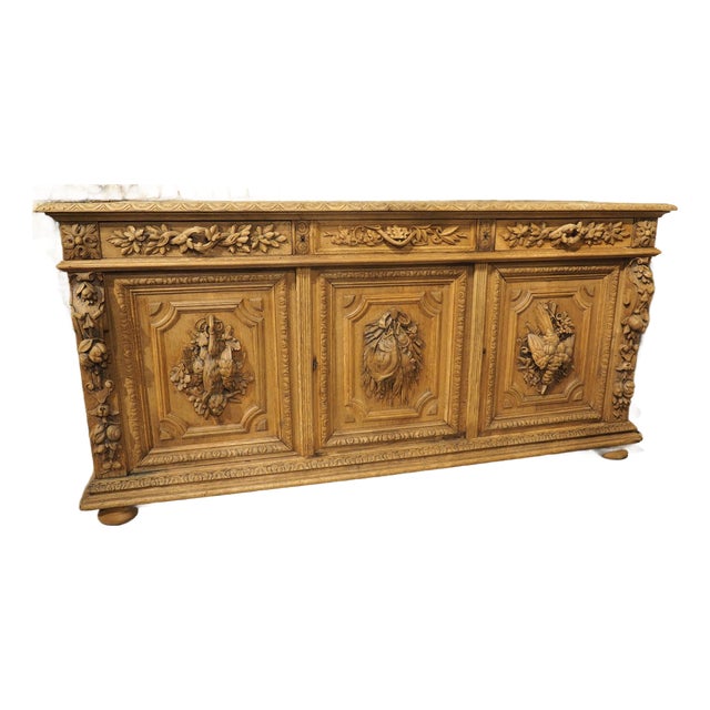 19th Century Bleached French Oak Hunt Enfilade, Circa 1880 For Sale