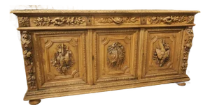 19th Century Bleached French Oak Hunt Enfilade, Circa 1880