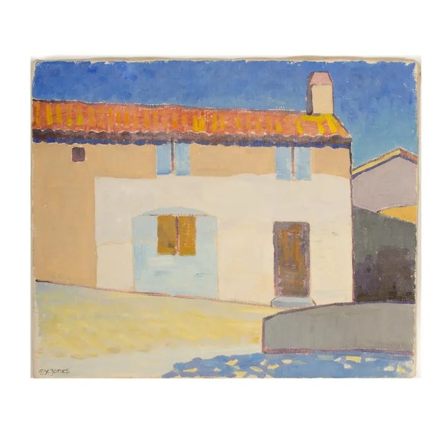 1940s "Sunkissed Barn" Expressionist Style Architectural Oil Painting by Ernest Yarrow-Jones For Sale - Image 9 of 9