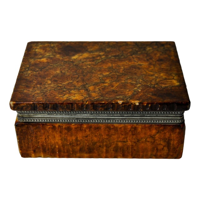 Ocher Alabaster Box attributed to Romano Bianchi, Italy, 1970s For Sale