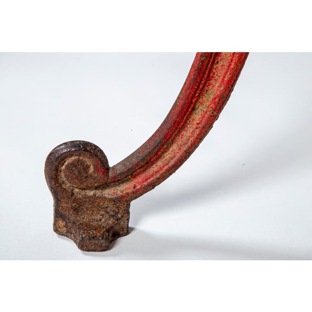 Metal French Bistro Table by Delpeche Freres, Marble Top, Cast Iron Base, Circa 1900 For Sale - Image 7 of 11