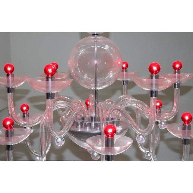 Transparent Mid-Century Modern Murano Glass Chandelier For Sale - Image 8 of 12