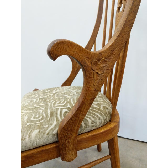 Antique Danish Oak Armchair For Sale - Image 9 of 9