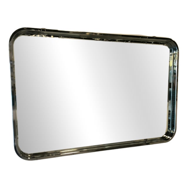 Vintage Chrome Mirror, 1970s For Sale