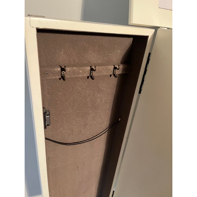 White Standing Jewelry Armoire With Side Doors, 6 Drawers & Top Storage. By Nathan For Sale - Image 8 of 10