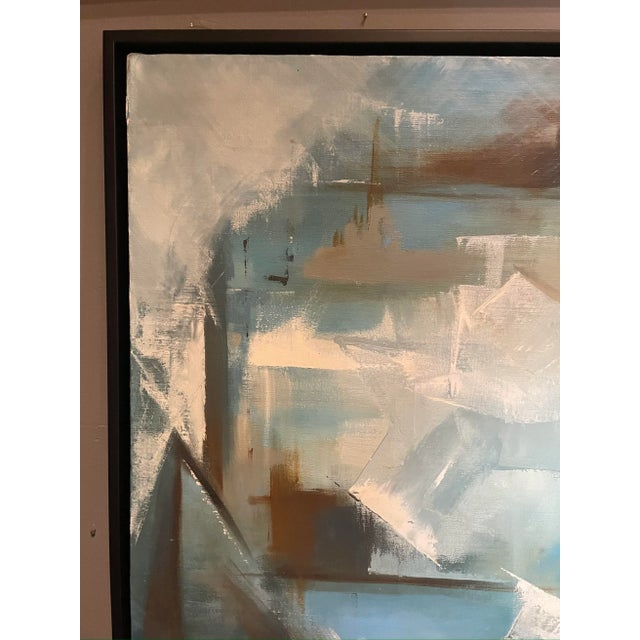 Mid 20th Century Vintage Abstract Painting on Canvas - Newly Framed For Sale - Image 5 of 12