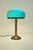 Swedish grace table lamp, early 1920´s made of copper with simple but yet beautiful details and a bluegreen hand blown...