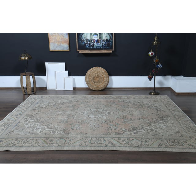 1970s Vintage Persian Handmade Wool Cotton Orange Area Rug For Sale - Image 11 of 11