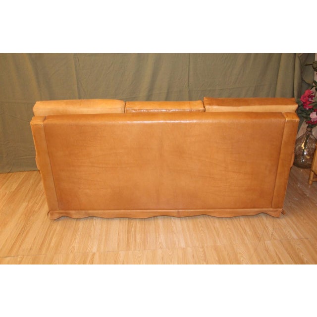 Havana Leather Club Sofa, 1970s For Sale - Image 6 of 11