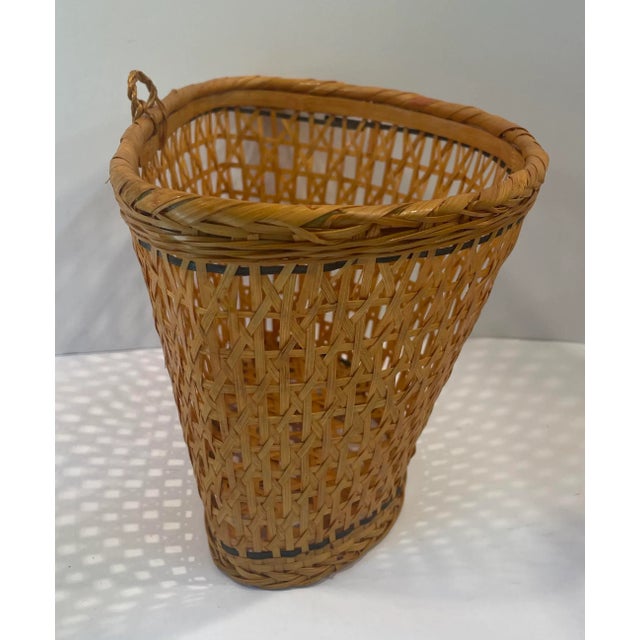 Mid 20th Century Vintage Woven Wall Basket For Sale - Image 5 of 8
