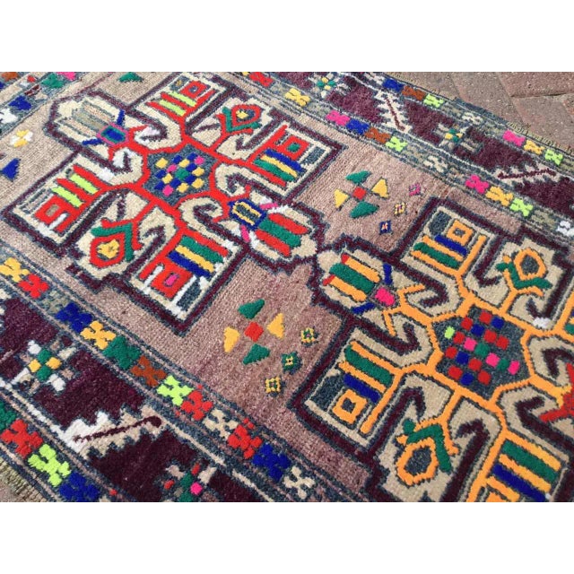 Textile Colorful Turkish Runner Rug - 39" X 110" For Sale - Image 7 of 9