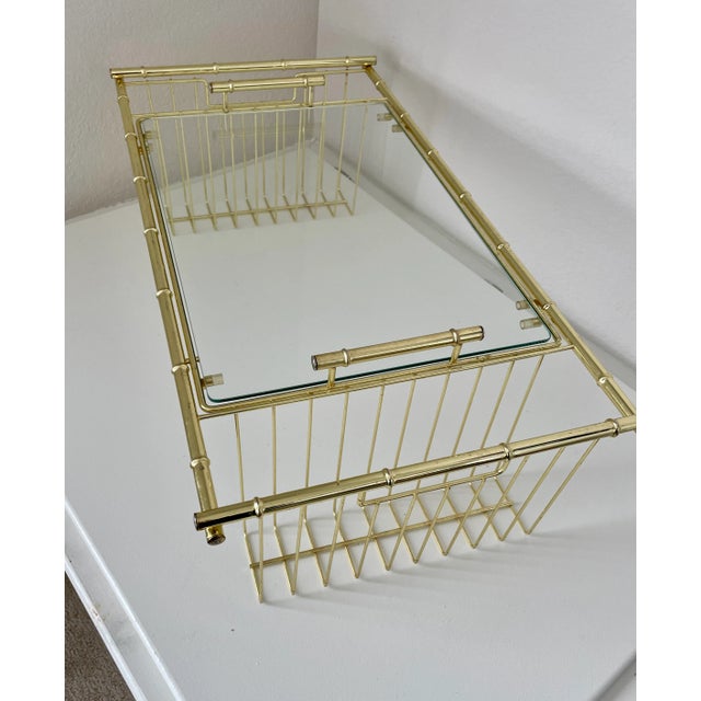 Mid 20th Century Hollywood Regency Faux Bamboo Brass Breakfast in Bed Lap Tray For Sale - Image 10 of 12