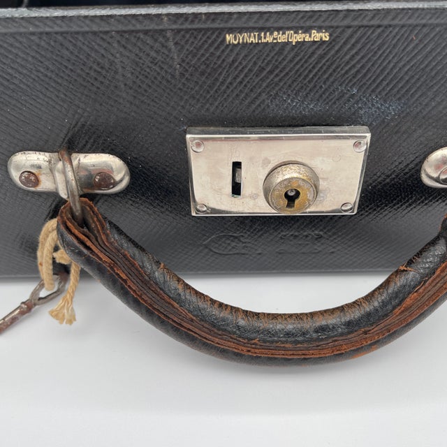 French Moynat Leather Travel Dressing Case For Sale - Image 3 of 6