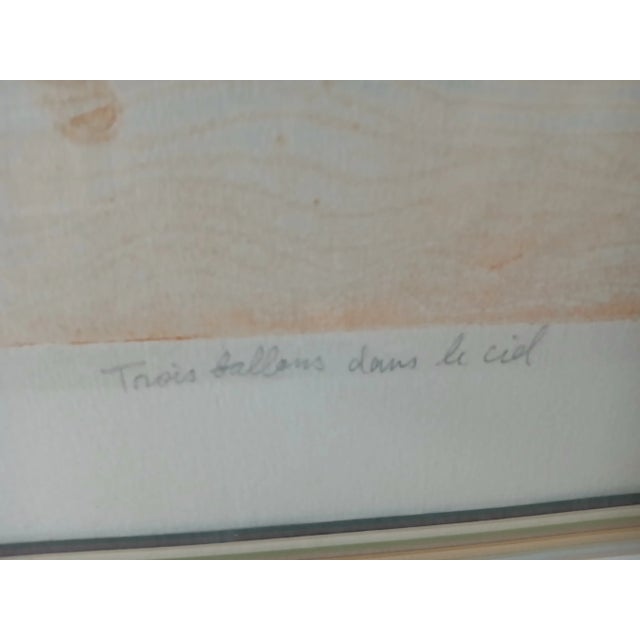 Shoichi Hasegawa, Three Balloons in the Sky, 1980s, Original Engraving For Sale - Image 8 of 10