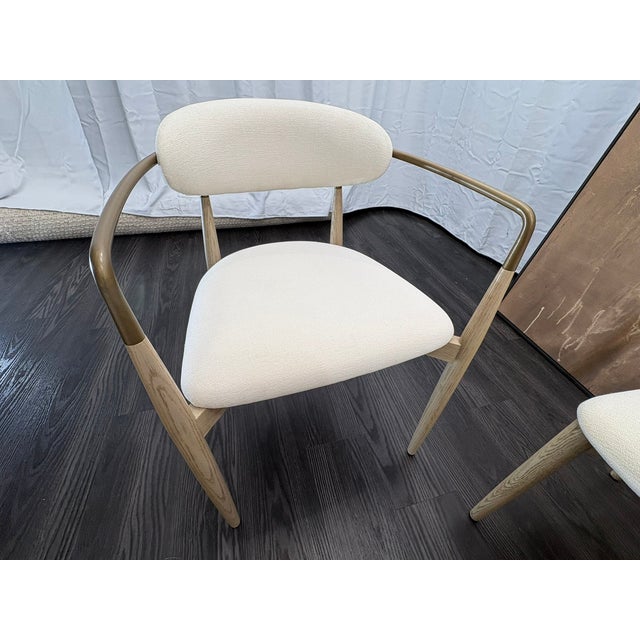Restoration Hardware Arno Fabric Dining Chairs Complete Set of 6 | 4 Side Chairs & 2 Armchairs For Sale - Image 10 of 18