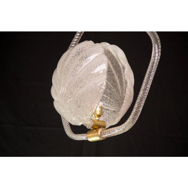 Transparent Shell Trasparent Murano Glass Chandelier by Barovier E Toso, 1940s For Sale - Image 8 of 12