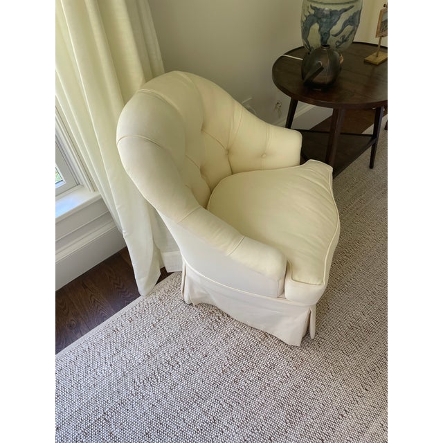 Recently reupholstered with new all down cushion. Was originally from the Carlyle Hotel in NYC and bought at auction....