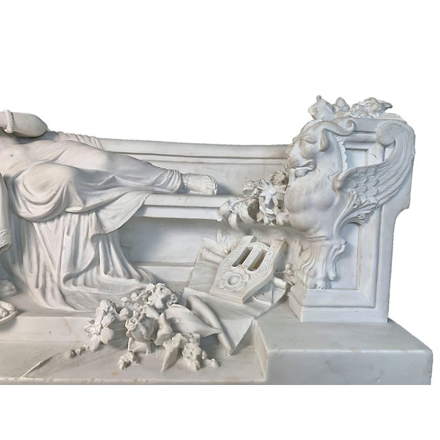 Late 19th Century Monumental Italian Carrara Marble Neoclassical Sculpture Cleopatra & Antony For Sale In Los Angeles - Image 6 of 6