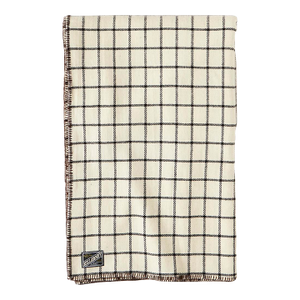 Irish Wool Checked Blanket in Brown, King