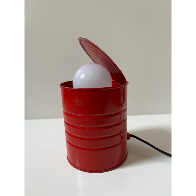 1980s 1980s Vrieland Vintage Tin Can Lamp Red For Sale - Image 5 of 14