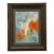 1986 Signed Abstract Painting in Blue and Orange With Solid Wood Frame For Sale