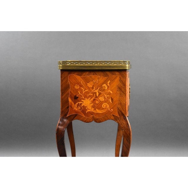 Wood French Marquetry Side Cabinet, 1870s For Sale - Image 7 of 12