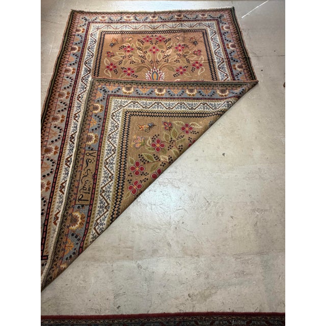 Large Antique Hand-Knotted Art Nouveau Floral Oriental Rug, 11’9” × 8’6”, Circa 1920–1950 For Sale - Image 10 of 11