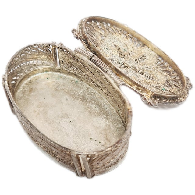 Russian Silver Filigan Pill Container, Germany, 1930s For Sale - Image 6 of 9