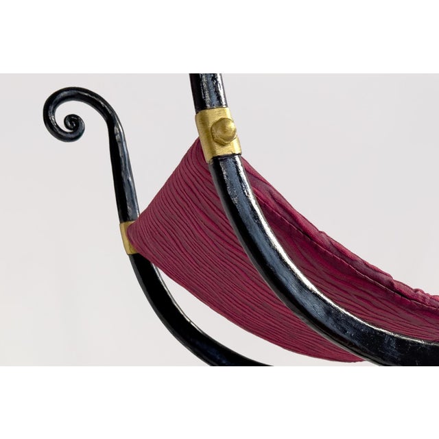 French Stool in Wrought Iron For Sale - Image 3 of 6