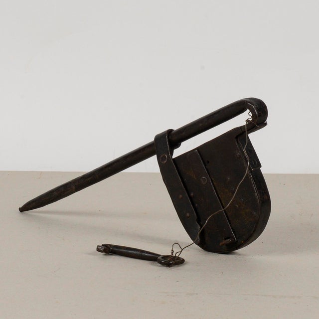 Antique Working Lock on Chest Door For Sale - Image 5 of 9