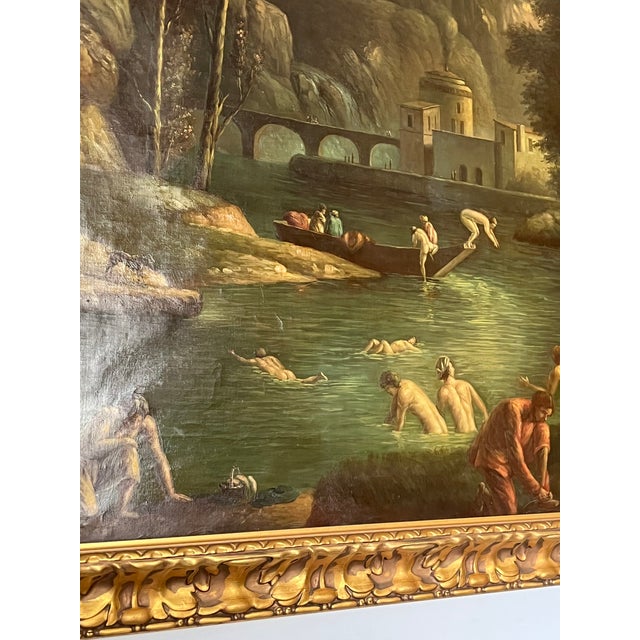 Oil on Canvas Late 20th Century “The Falls at Tívoli“ Italian Landscape Painting, Unsigned. For Sale - Image 4 of 11