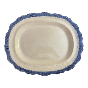 Antique Pearlware Blue Feather Edge Platter, Circa 1820’s