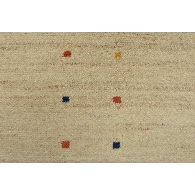 Beige Gabbeh Rug 5’5” X 7’11” Beige Wool Contemporary Hand-Knotted Carpet For Sale - Image 8 of 13