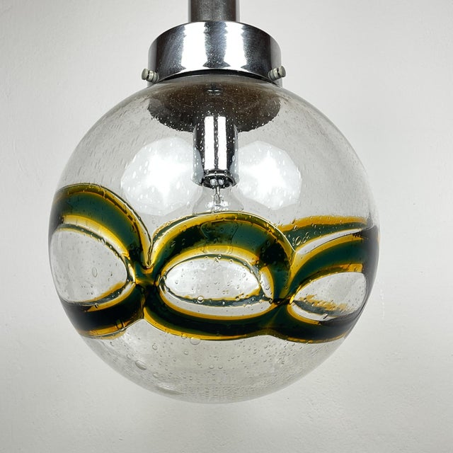 Large Vintage Swirled Murano Glass Pendant Lamp, 1970s For Sale - Image 13 of 18