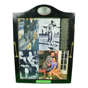 Mid 20th Century Polo Mallet Ebony Picture Frame With Sterling Plaques