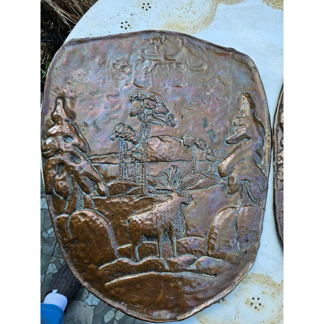 Art Deco Brass Reliefs with Deer Motifs, 1920s, Set of 2 For Sale - Image 6 of 9