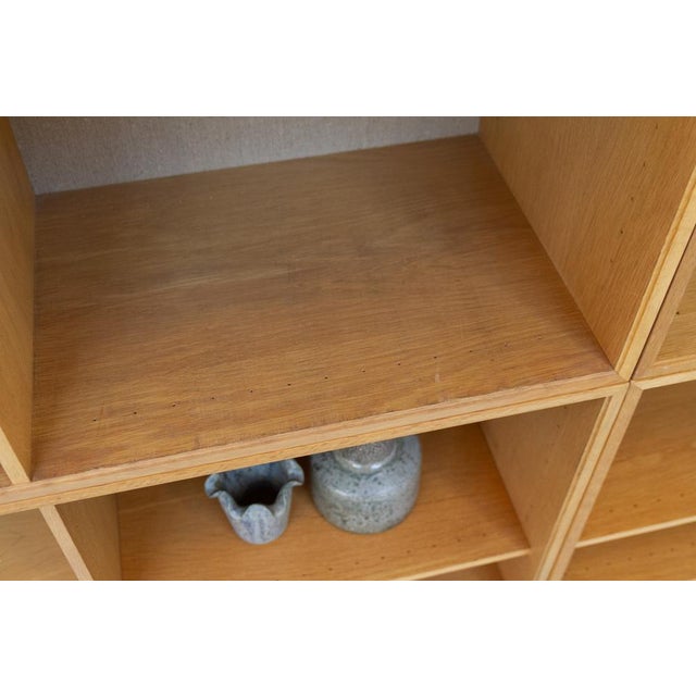 Danish Modern Modular Oak and Hessian Bookcase from HG, 1970s, Set of 6 For Sale - Image 18 of 18