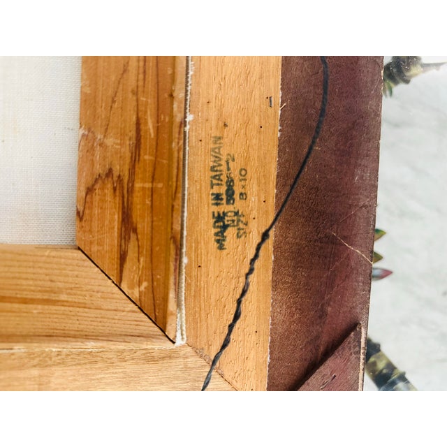 1960s Vintage Oil on Canvas Floral Painting, Original Frame For Sale - Image 5 of 6