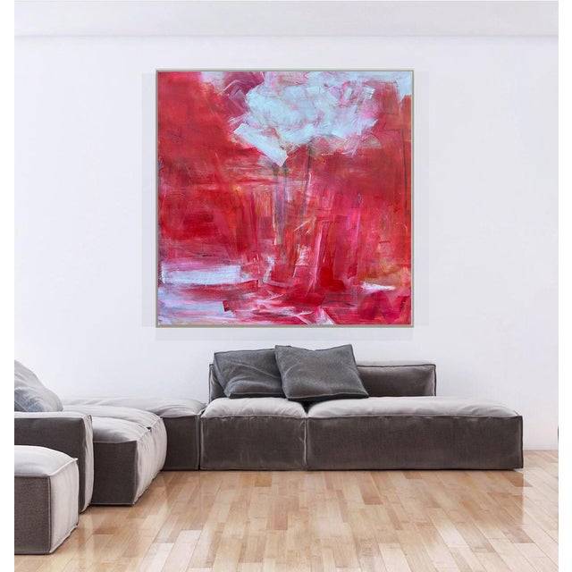 "Full Bloom" by Trixie Pitts Large Striking Abstract Oil Painting on Canvas For Sale - Image 12 of 13