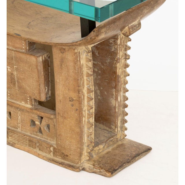 Wood Karl Springer African Stool Base Side Table, 1970s For Sale - Image 7 of 10