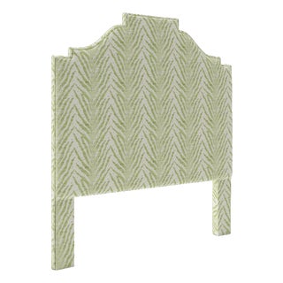 Nina Headboard in Schumacher Creeping Fern, Moss - Full For Sale