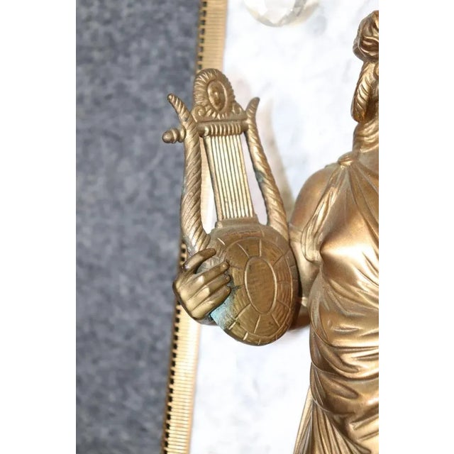 French Figural Metal and Marble Multi Light Sconces - A Pair For Sale - Image 9 of 13