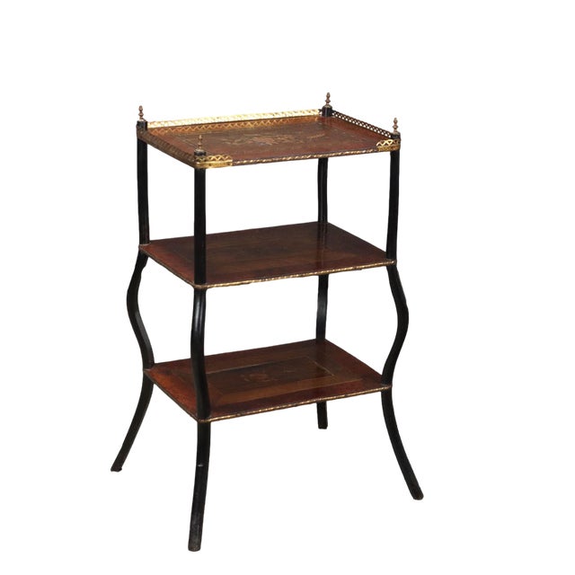 Beech Side Table with Shelves For Sale