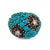 Contemporary 1960s Mid Century Turquoise Sapphire Diamond 18k Yellow Gold Bombe Ring, Size 5.5 For Sale - Image 3 of 7