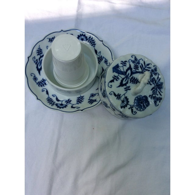 Ceramic Mid 20th Century Blue Danube Lidded Butter Dish With Cover For Sale - Image 7 of 9