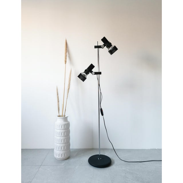 This two-light floor lamp by Hustadt Leuchten is from Germany and was manufactured in the late 1960s/early 1970s under...