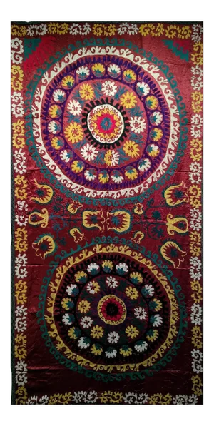 1950s Vintage Silk Suzani- 4‚Äô 7‚Äù X 8‚Äô 11"