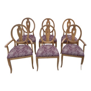Vtg. Set of Six Ethan Allen Shield Back Transitional Style Dining Chairs For Sale